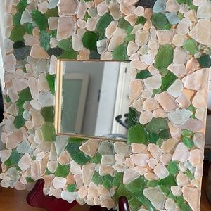 Beachglass mirror on stand